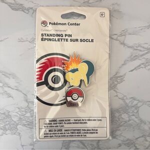 BRAND NEW Pokemon Center Cyndaquil Standing Pin - Yellow & Red